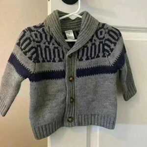 Chunky knit boys cardigan sweater
